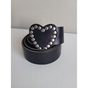 Express Black Leather Studded Boho Belt Sz M Bohemian Indie